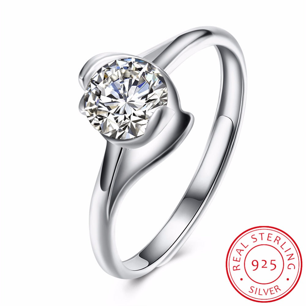 Vintage CZ Fine jewelry Women 925 Sterling Silver Rings Elegant Wedding engagement bague for lady Bijoux
