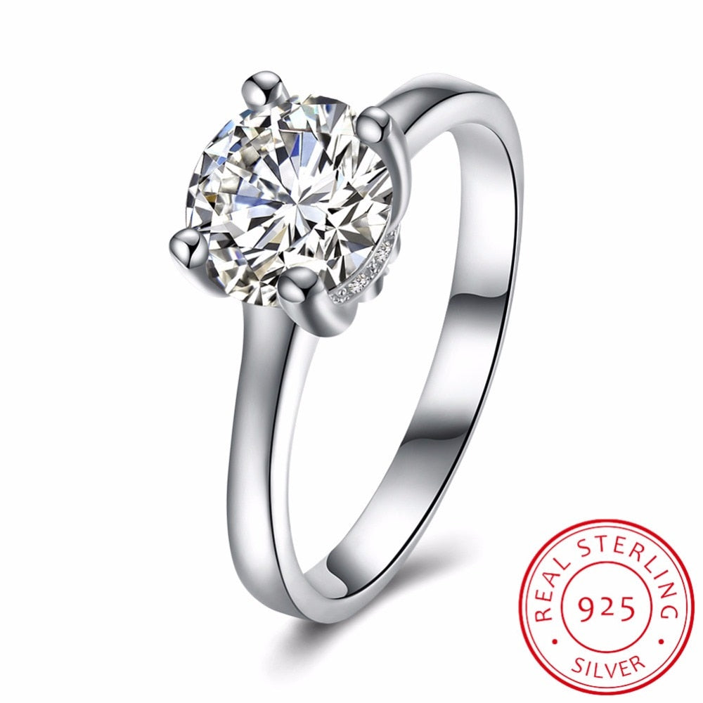 Wedding Bands 925 Sterling Silver Ring Wedding Engagement Rings For Women Big Zirconia Ring Jewelry High Quality