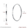 Women Real 925 Sterling Silver Big Hoop Earring 53mm Round Circle Loop Simple Silver Hoop Earrings Fine Jewelry