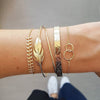 LETAPI 2021   Gold Color Opening Bracelets Bangles Crystal Butterfly Heart Cherry Letter Wedding Bangle for Women