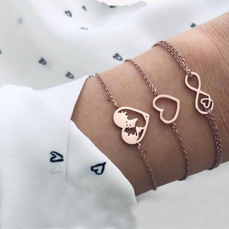 LETAPI 2021   Gold Color Opening Bracelets Bangles Crystal Butterfly Heart Cherry Letter Wedding Bangle for Women