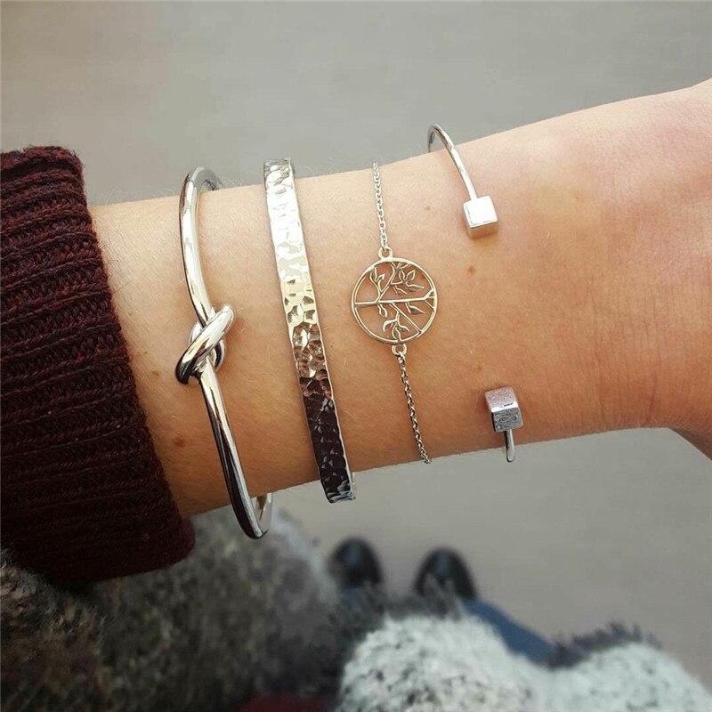 LETAPI 2021   Gold Color Opening Bracelets Bangles Crystal Butterfly Heart Cherry Letter Wedding Bangle for Women