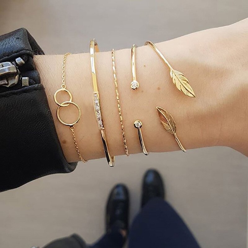 LETAPI 2021   Gold Color Opening Bracelets Bangles Crystal Butterfly Heart Cherry Letter Wedding Bangle for Women
