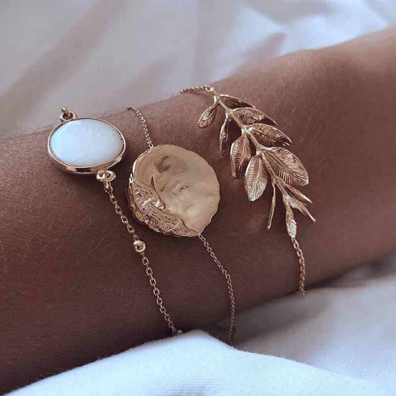 LETAPI 2021   Gold Color Opening Bracelets Bangles Crystal Butterfly Heart Cherry Letter Wedding Bangle for Women