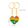 LGBT Gay Lesbian Creative Heart Rainbow Couple Metal Enamel Pendant Necklaces keychains Jewelry Gift