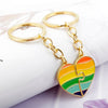 LGBT Gay Lesbian Creative Heart Rainbow Couple Metal Enamel Pendant Necklaces keychains Jewelry Gift