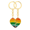 LGBT Gay Lesbian Creative Heart Rainbow Couple Metal Enamel Pendant Necklaces keychains Jewelry Gift
