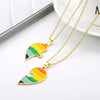 LGBT Gay Lesbian Creative Heart Rainbow Couple Metal Enamel Pendant Necklaces keychains Jewelry Gift