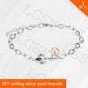 Fashion jewelry nice Anchor shape sterling silver bracelet with 7-8 akoya pearls for elegant wearing