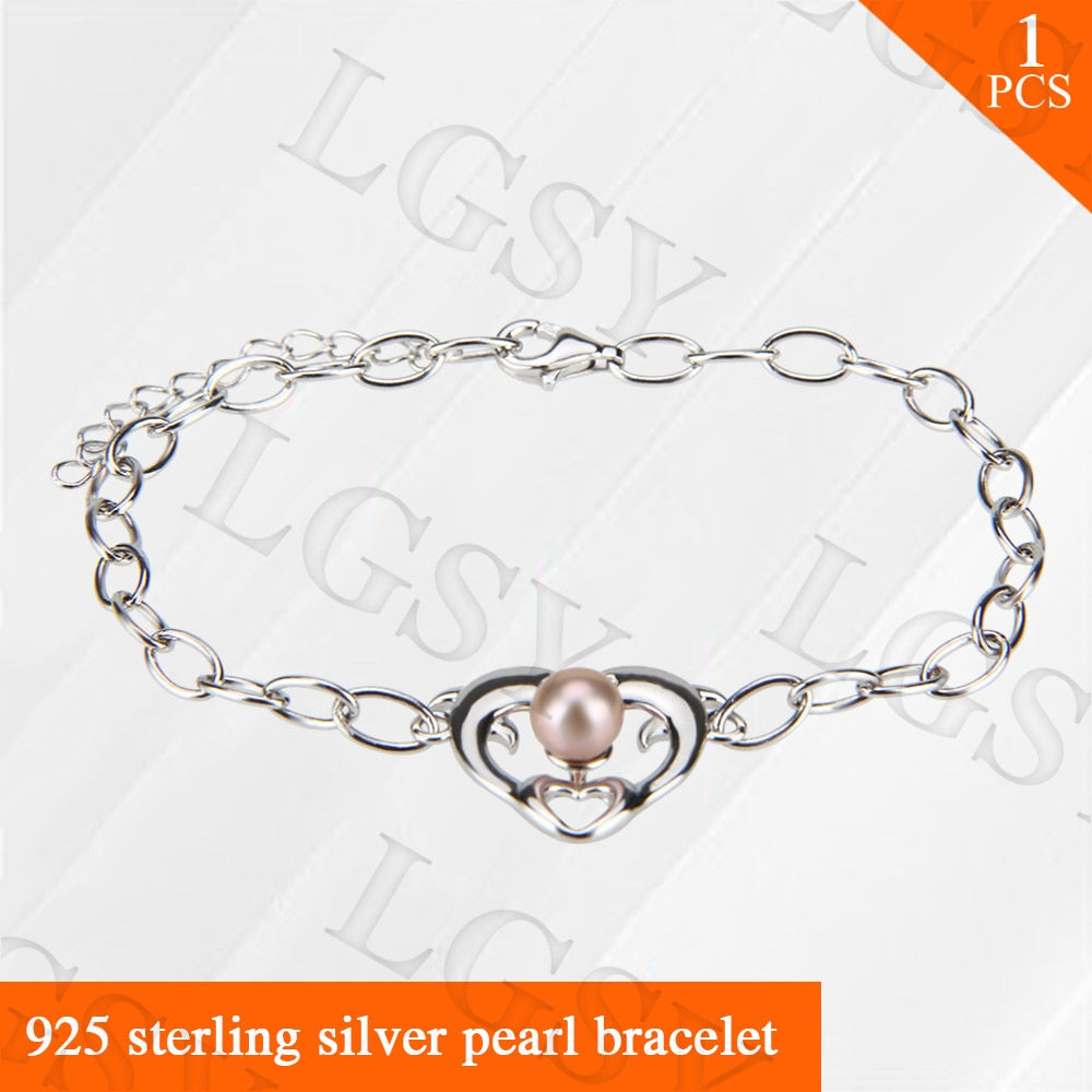 Fashion jewelry nice Double Dolphins shape sterling silver bracelet with 7-8 akoya pearls for elegant wearing