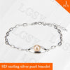 Fashion jewelry nice Eye shape sterling silver bracelet with 7-8 akoya pearls for elegant wearing