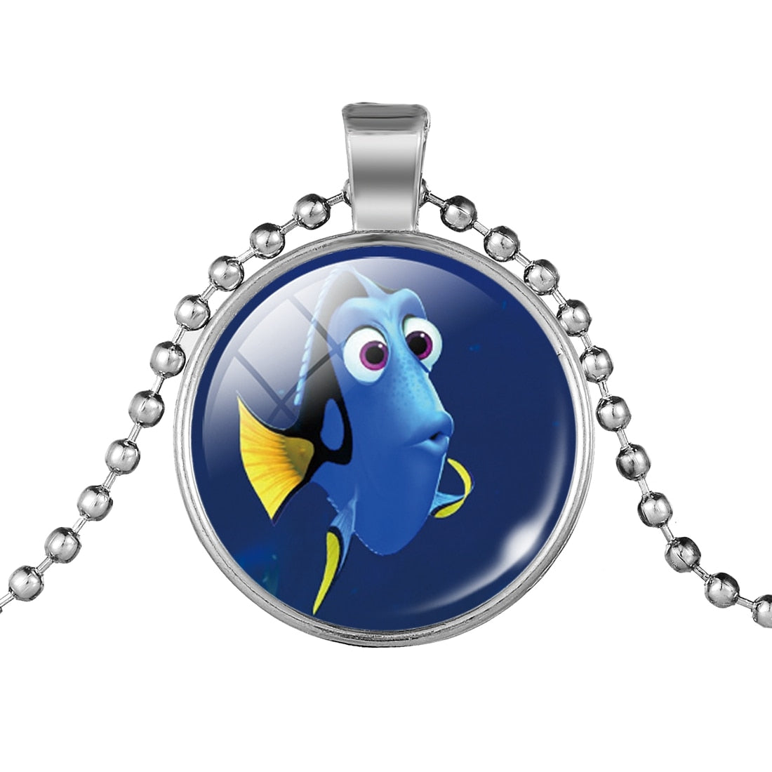 LIEBE ENGEL Cute Finding Dory Pendant Necklace Anime Movie Pattern Vintage Silver Color Chain Statement Necklace Women Choker