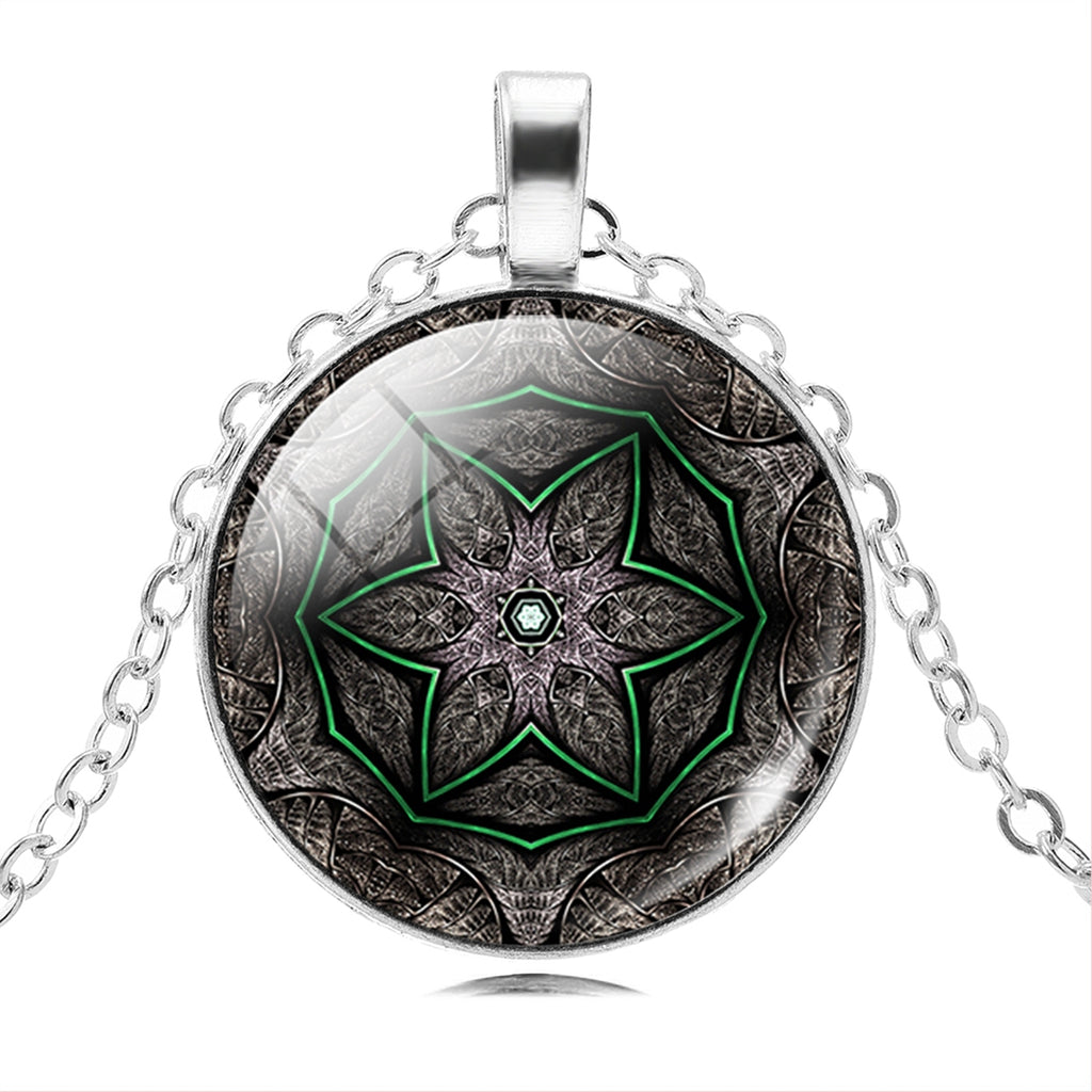 LIEBE ENGEL Vintage Silver Color Chain OM Symbol Buddhism Zen Pendant Necklace Jewelry Classic Necklace Online Shopping India