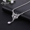 LIKGREAT Celtics Knot Wicca Triquetra Pendant Necklace Pearl Crystal Rhinestone Chain Choker Necklaces for Women Vintage Jewelry