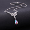 LIKGREAT Celtics Knot Wicca Triquetra Pendant Necklace Pearl Crystal Rhinestone Chain Choker Necklaces for Women Vintage Jewelry