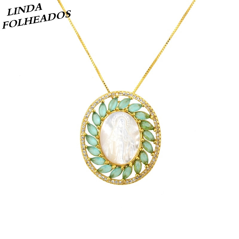 LINDA-FOLHEADOS-Jewelry-Classic-Gold-Micro-Zirconia-Pave-Natural-Shell-Holy-Religious-Pendant-Holy-Necklace-Zirconia