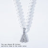 LINGXIA Pearl Necklace Inlay Zircon Butterfly Cross 26 Letters Pendant 6mm-8mm Pearl Chain Glamour Jewelry Gift to Girlfriend