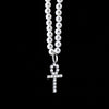 LINGXIA Pearl Necklace Inlay Zircon Butterfly Cross 26 Letters Pendant 6mm-8mm Pearl Chain Glamour Jewelry Gift to Girlfriend