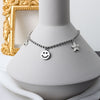 LIVVY  Silver Color  Smiling Face Necklace for Women Luck Star  Party Handmade Jewelry Accessories