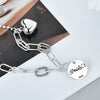 LIVVY Silver Color  Love Heart Round Disc Smile Letter Necklace For Women    Party Gifts Accessories