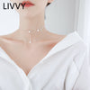 LIVVY Silver Color Romantic Multi Star Necklace Dainty Short Chain For Women Girls Birthday Party Jewelry Gifts