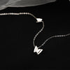 LIVVY Silver Color Trendy Cute Butterfly Necklace for Women Exquisite Elegant Temperament Wedding Party Jewelry