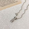 LIVVY Thai Silver Color Cute Rabbit Pendant Necklace for Women Couple  Animal Sweater Chain Party Jewelry