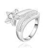 LJ&OMR Beautiful crystal silver rings with stones , star fashion design sparkling rings , factory price female ring party