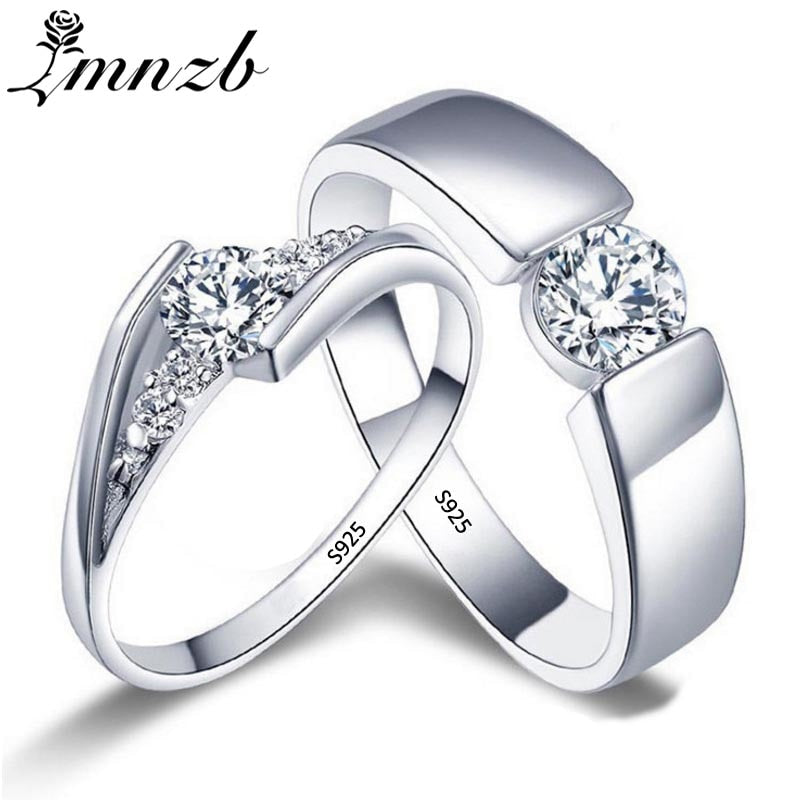Romantic Wedding Rings For Lover Original 925 Sterling Silver Couple Rings For Engagement Party Jewelry Wedding Bands R1-3