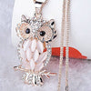 Charming bordered Alloy Opal Pendant Women choker Lady Girl Owl Pendant Necklace Long Sweater Necklace