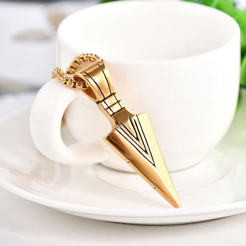 Fashion Hot 1PC Men's Alloy Arrow Necklaces Pendant Necklace Long Chain Silver Gold Jewelry Punk