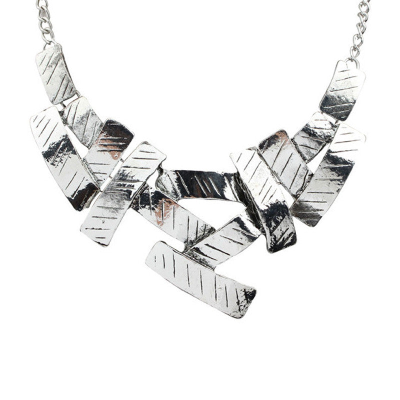 Statement Women Collar Chain Vintage Irregular Geometric Metallic Chunky Bib Necklace Pedant