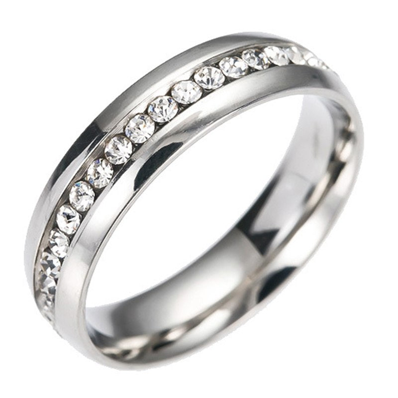 Women Men Wedding Bands Silvery/Golden Color Couple Ring Stainless Steel Plated Wedding Gift Fashion Jewelry