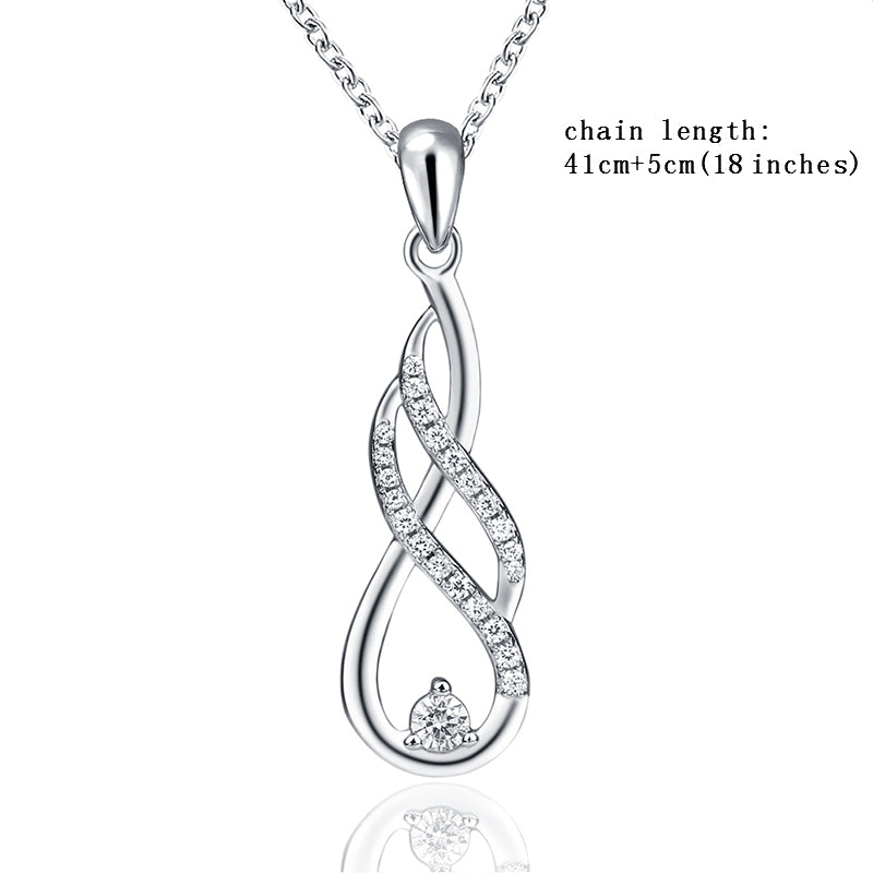 New arrival 925 sterling silver chain necklace&pendant with cubic Zirconia diy fine jewelry making for women gifts