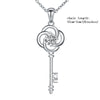 sterling silver 925 diy handmade key pendant chain necklace European DIY fine jewelry women necklace making gifts