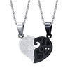 LOOKER Vintage Wedding Necklace Pendant Set His &amp; Hers Matching Heart Couple Women Men Romantic Necklace Jewelry