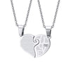 LOOKER Vintage Wedding Necklace Pendant Set His &amp; Hers Matching Heart Couple Women Men Romantic Necklace Jewelry