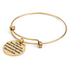 2020 New Stainless Steel Round Pendant Bangles Gold Color Engraved Word 25mm Charm Bracelets & Bangles Pulseras Mujer