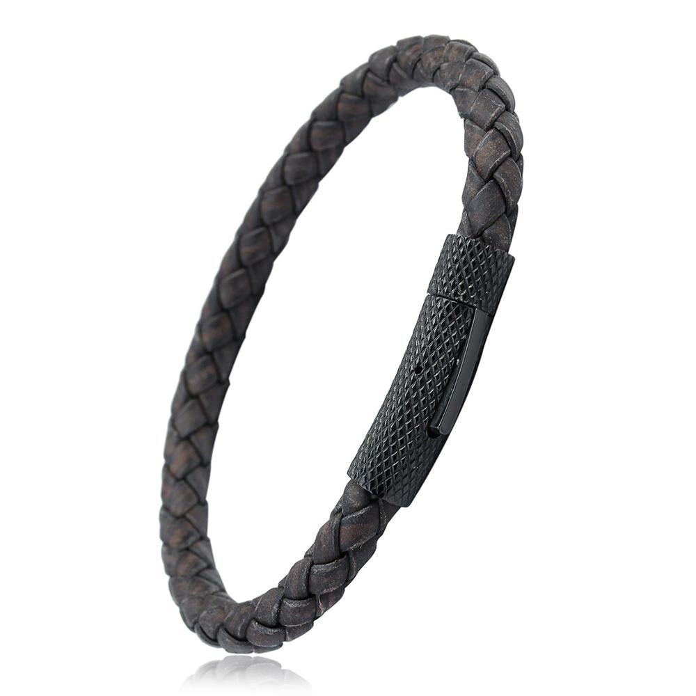 Fashion Vintage Me Genuine Leather Bracelet for Women Stainless Steel Clasps Leather Wrap Bracelet Men Women Jewelry