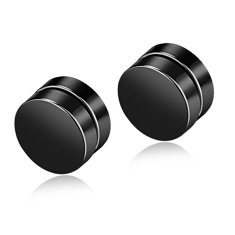 Mens Magnetic Earrings Stud Stainless Steel Punk Party Earrings Fake Ear Plugs No Piercing Clip On Earrings F8243