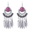 Fashion Bohemian Drop Long Tassel Earrings For Women Blue Stone Boho Jewelry Antique Silver Vintage Earrings bijoux