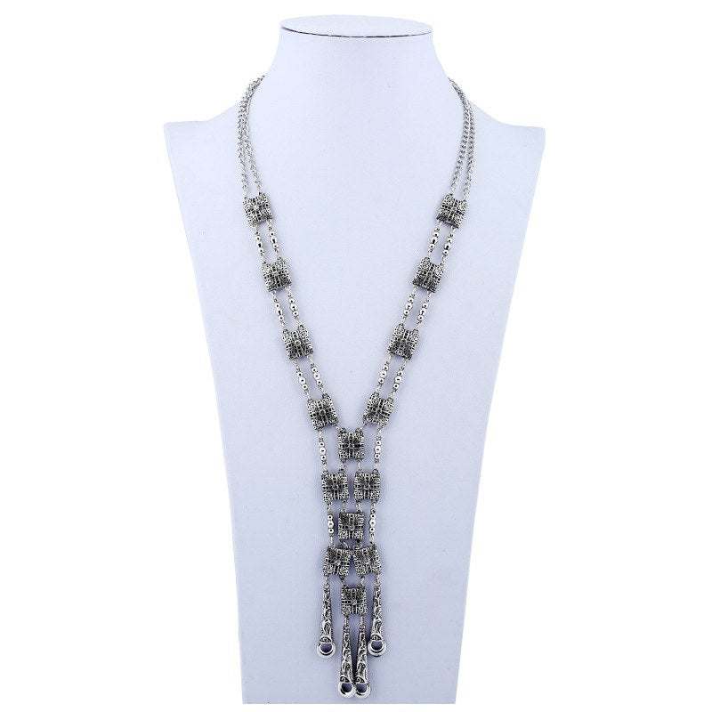 Fashion Bohemian Statement Maxi Long Necklace Collier Colar Vintage Collar Boho Necklace Women Fine Jewelry