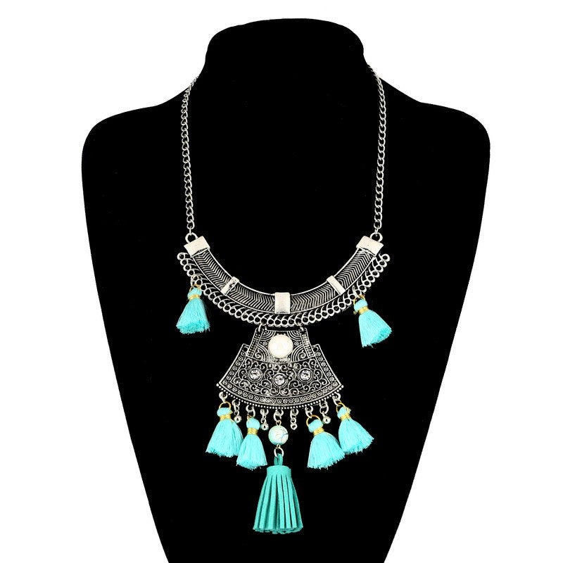 Fashion Maxi Collar Statement Necklace Jewelry Boho Imitation Pearl Tassel Collier Vintage Choker Necklace Women