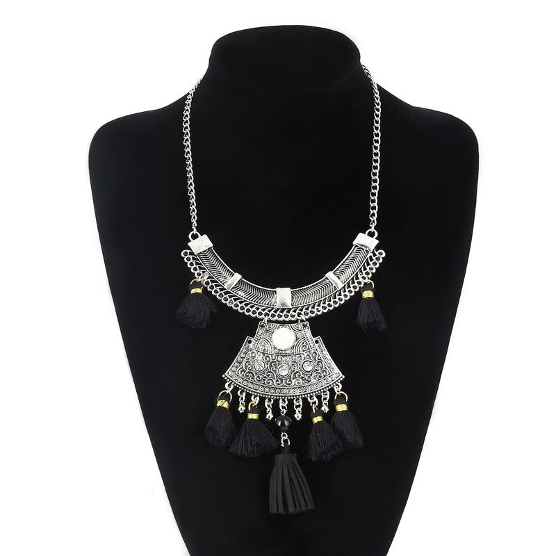 Fashion Maxi Collar Statement Necklace Jewelry Boho Imitation Pearl Tassel Collier Vintage Choker Necklace Women