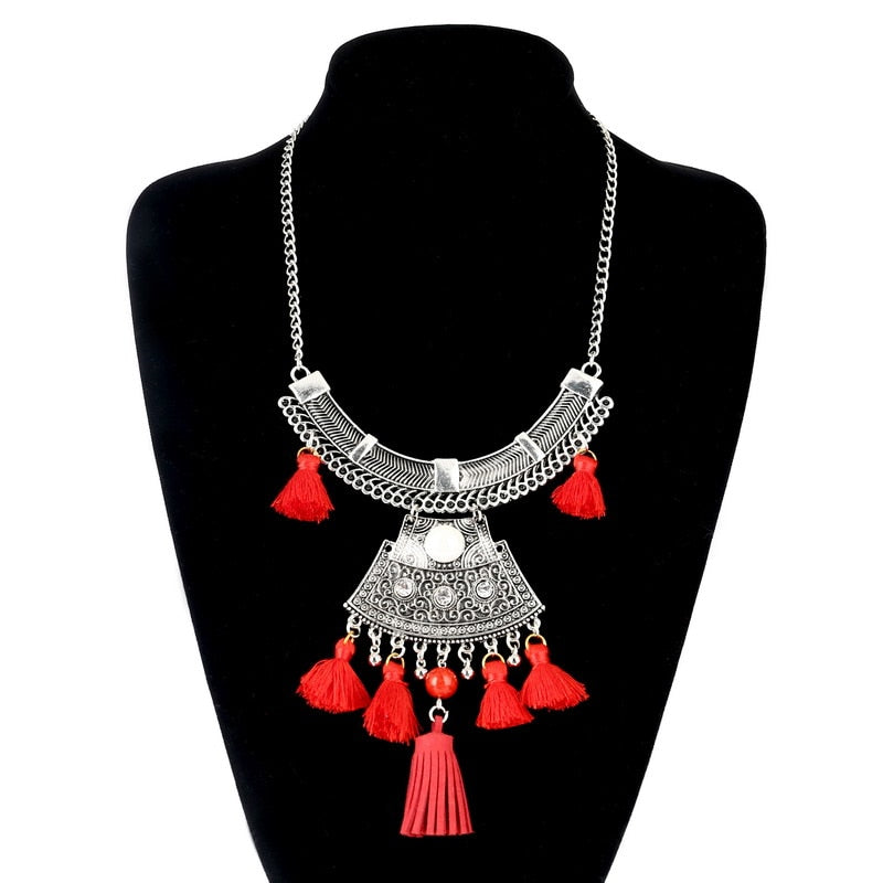 Fashion Maxi Collar Statement Necklace Jewelry Boho Imitation Pearl Tassel Collier Vintage Choker Necklace Women