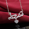 LOVE Heart Crystal Pendants Silver Color Necklace For Women  Designer Jewelry Chains  Items GaaBou