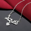 LOVE Heart Crystal Pendants Silver Color Necklace For Women  Designer Jewelry Chains  Items GaaBou