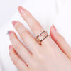 LOVE Letter Initials Adjustable Open Finger Ring Heart Gold Silvey CZ Crystal Knuckle Rings Jewelry for Women 2022 New
