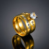 LOVE Marriage Couple Wedding Rings Set for Men and Women Gold Color Titanium Stainless Steel Jewelry High Quality
