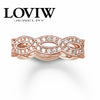 white syn. zirconia-pave silver ring 18K rose golden ring new arrival fashion lovers birthd gift for women ladies girls